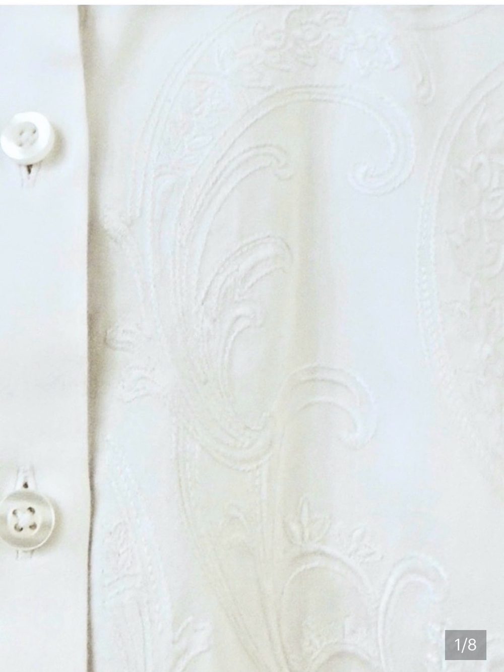 Chicos Bright White Embroidered Button-Down Blouse, Large, Size 12, 39"-40"